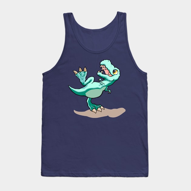 Cute Baby T-Rex Walking Design Tank Top by Jarecrow 